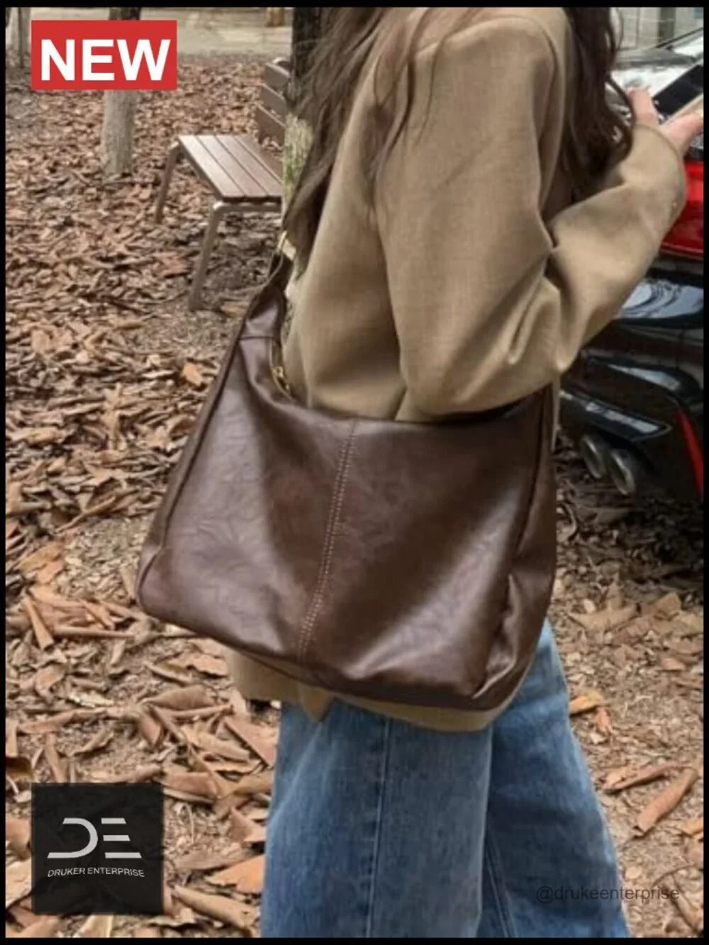 Soft Vegan Leather Foldable Slouchy Hobo Tote Crossbody Handbag